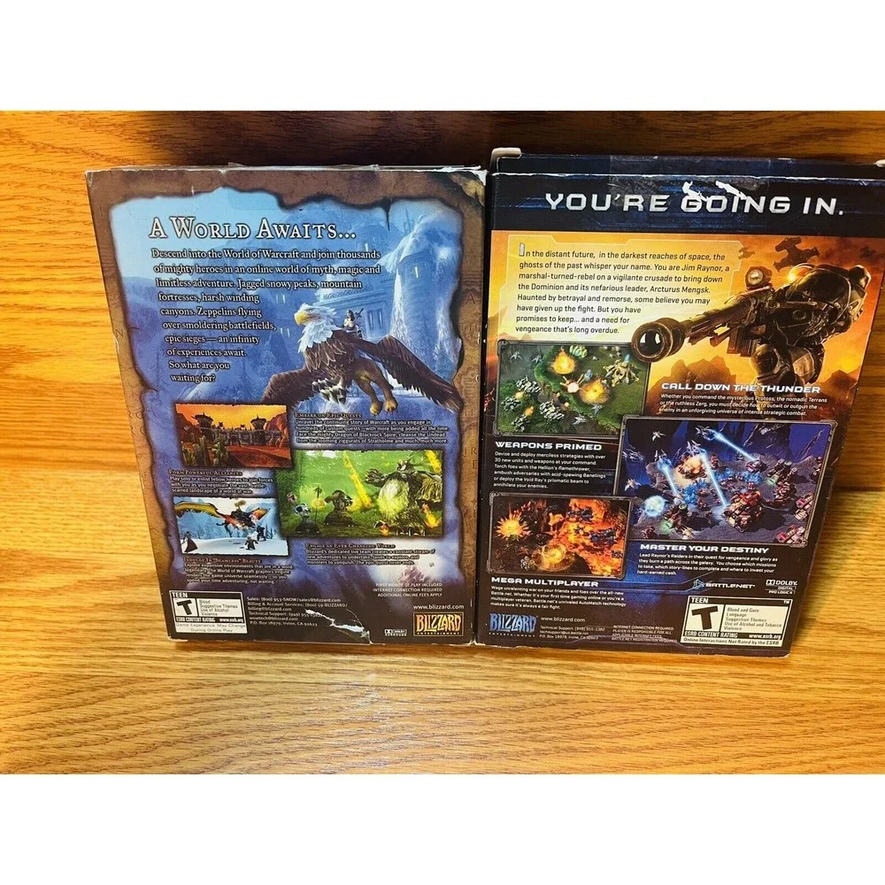 World of Warcraft + Starcraft Wings of Liberty PC Game Lot